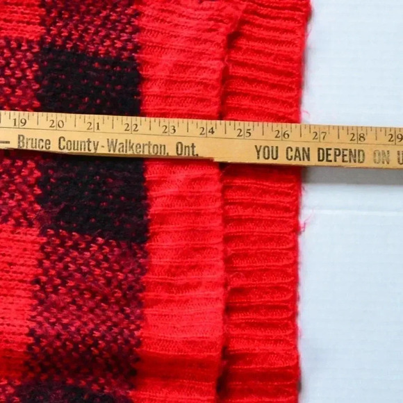 Fuzzy Plaid Knit Sweater - Picture 5 of 6